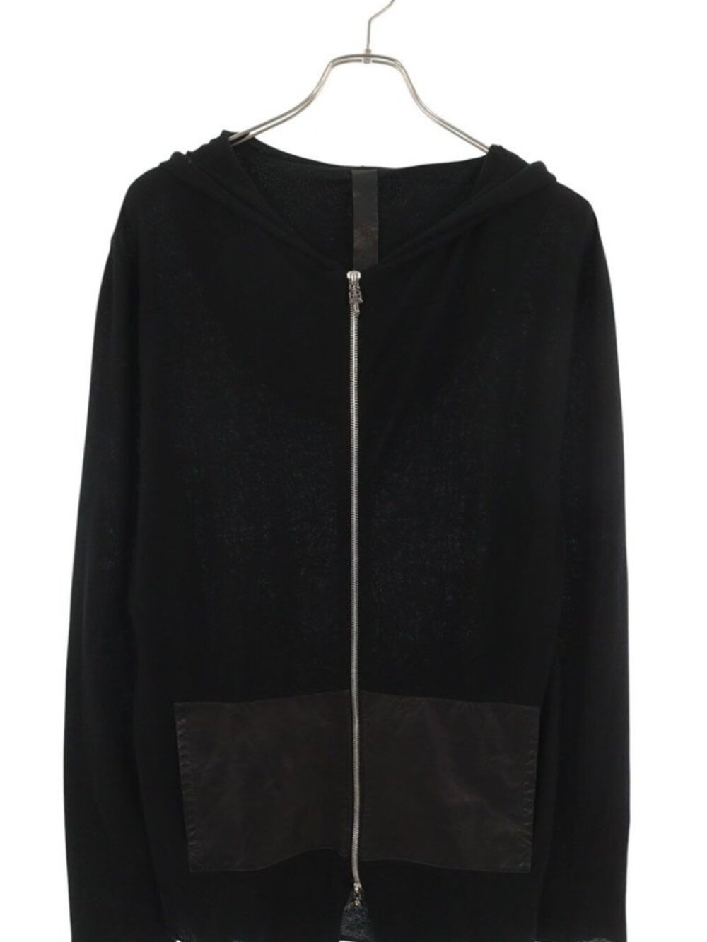 Chrome Hearts Nylon Trim Cashmere Dagger Zip Long Hoodie